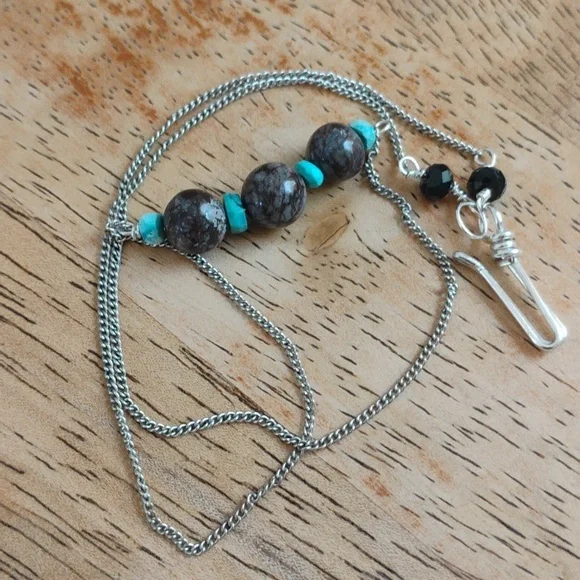 Kingman Turquoise and Jasper Necklace - Picture 9 of 10